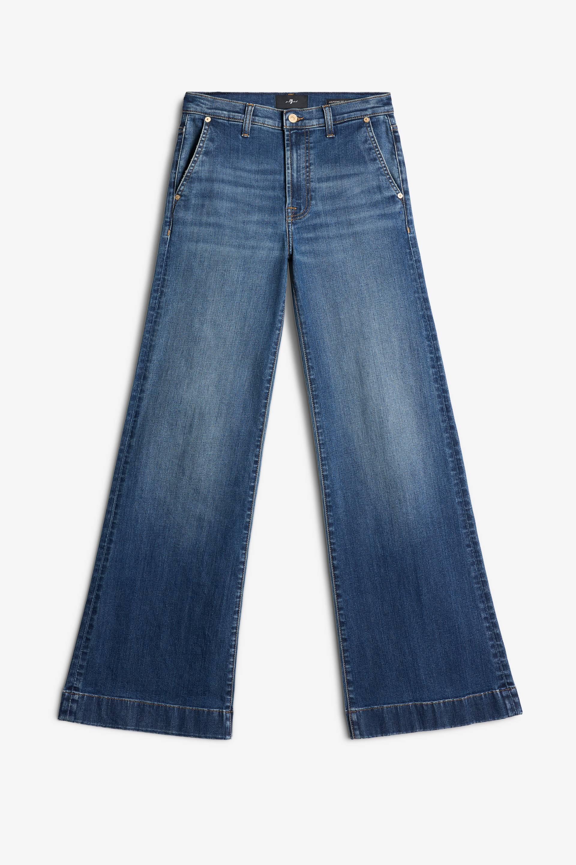 7 For All Mankind - Modern Dojo Trouser Royalty With Carpenter Details - Flared Jeans - mid blue
 