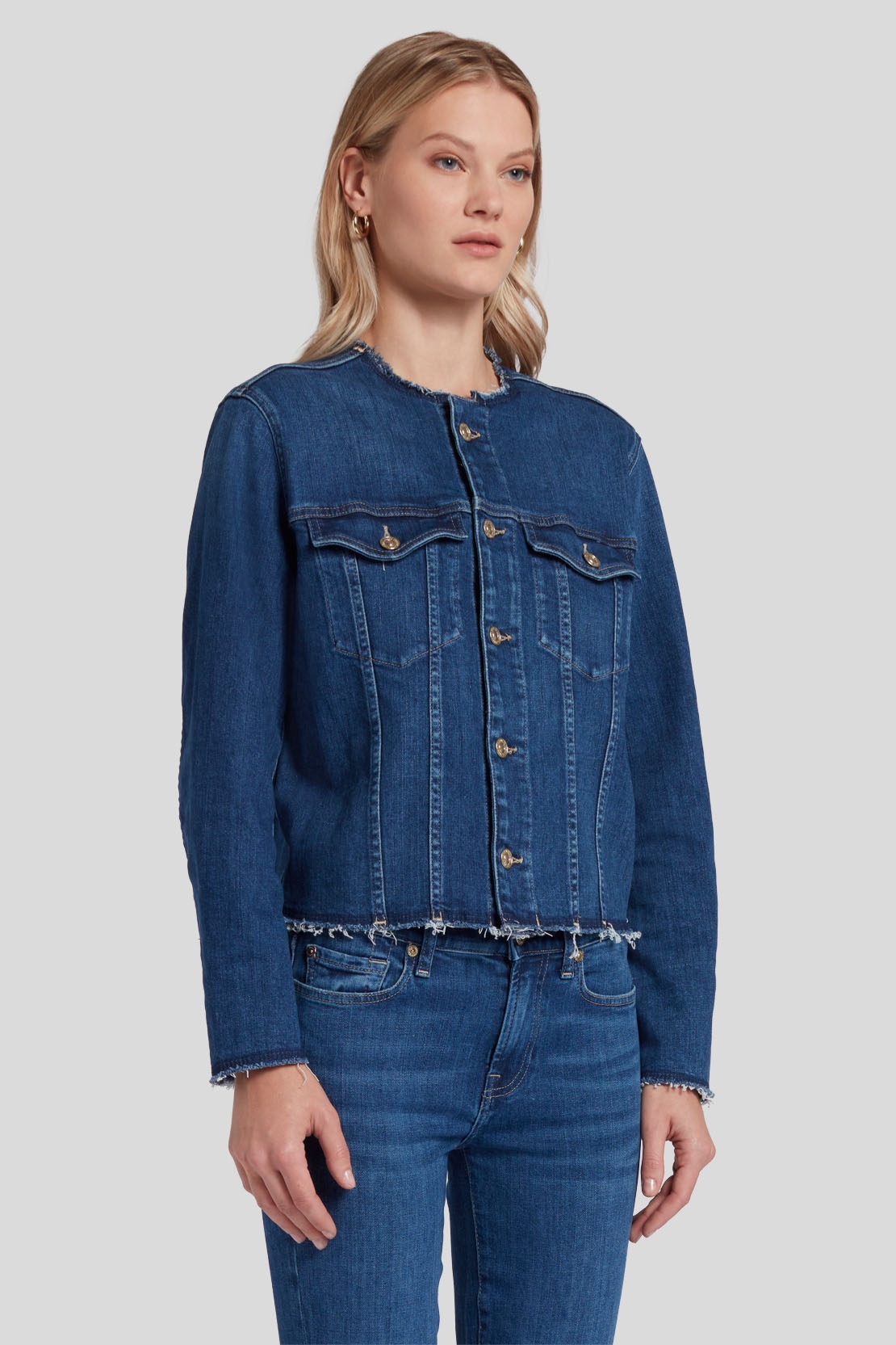 7 For All Mankind - Koko Jacket Slim Illusion Saturday - Jacket - mid blue
 