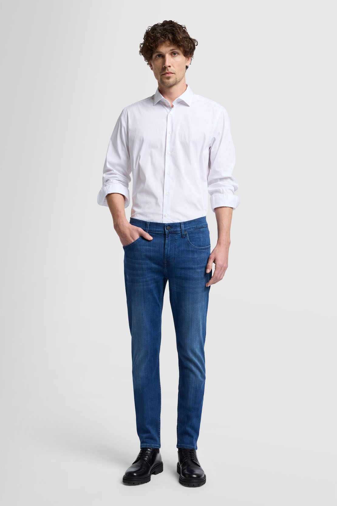 7 For All Mankind - Slimmy Tapered Luxe Performance Plus Mid Blue - Slim Jeans - mid blue
 