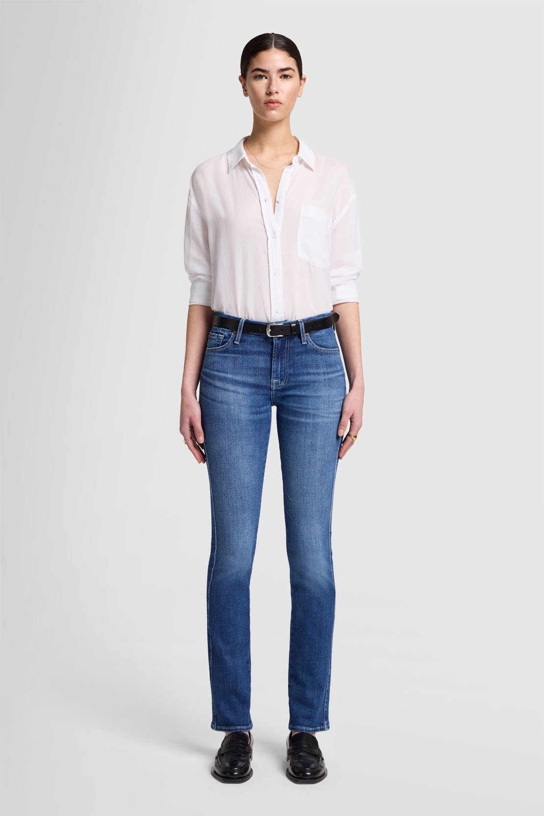 7 For All Mankind - Kimmie Straight Slim Illusion Santa Monica - Straight Jeans - mid blue
 