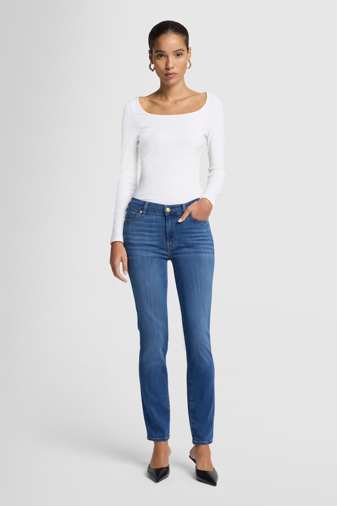 7 For All Mankind - Roxanne Scope - Slim Jeans - mid blue
 