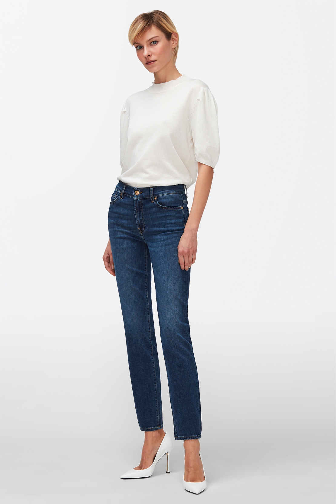 Roxanne Bair Eco Duchess Mid Waist Slim Jeans Woman For All Mankind